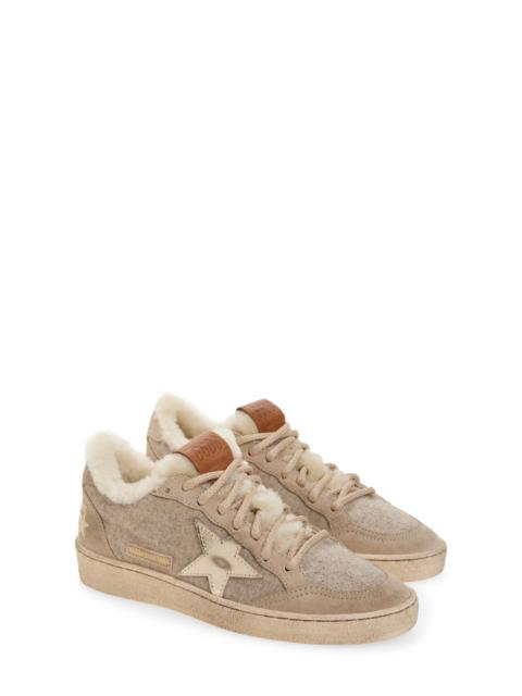 Golden Goose Golden Goose Ball Star Wool Wool & Faux Shearling Sneaker in Beige at Nordstrom