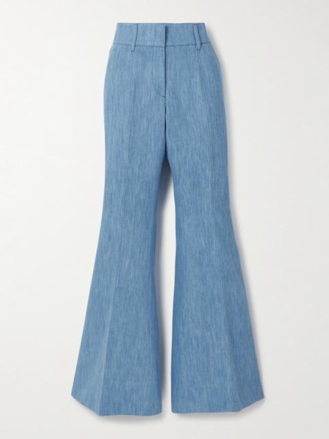 GABRIELA HEARST Rhein Cotton And Linen-blend Chambray Flared Pants