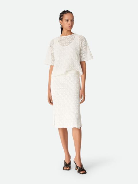 Bottega Veneta Cotton And Silk Fish Lace Skirt