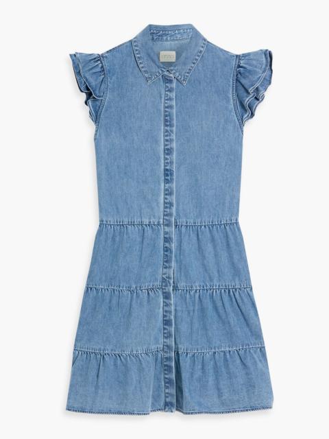 Alice + Olivia Jem tiered denim mini dress