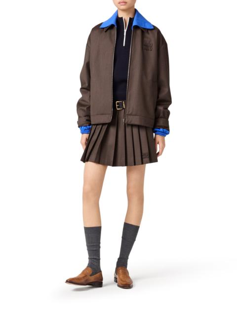 Miu Miu PLEATED MINI SKIRT IN COVER FABRIC
