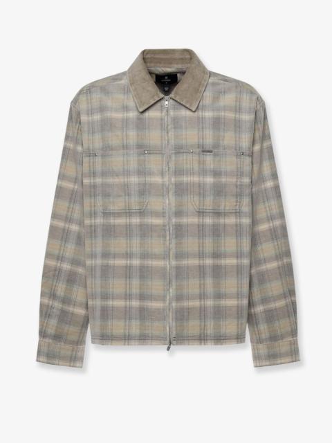 REPRESENT Represent Corduroy Shirt with Check Motif Grey
