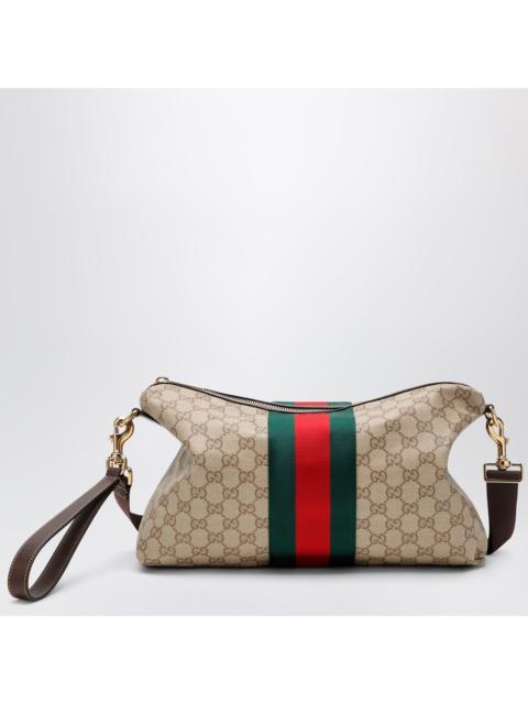GUCCI Gucci Medium Gg Crossbody Bag In Coated Fabric With Web Stripe Men