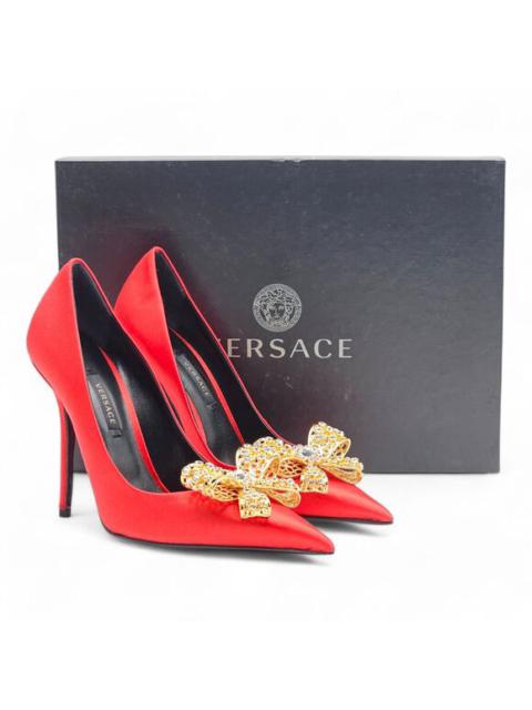 Versace Embellished Pumps 100 mm - Satin - Red - 36.5 6 $1100
