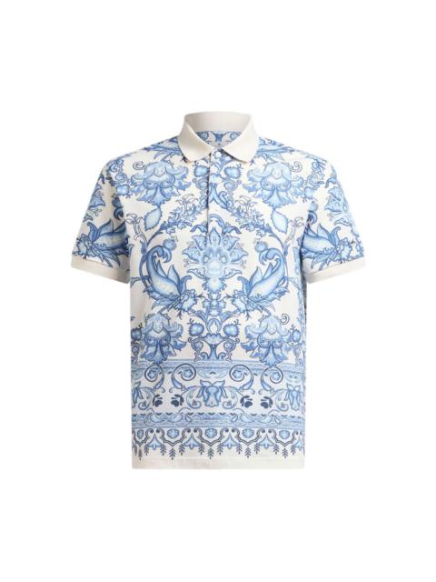 floral-print polo shirt