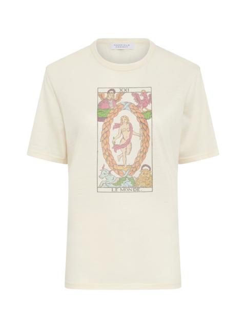 GABRIELA HEARST Sayara T-Shirt In World Multi Printed Cashmere