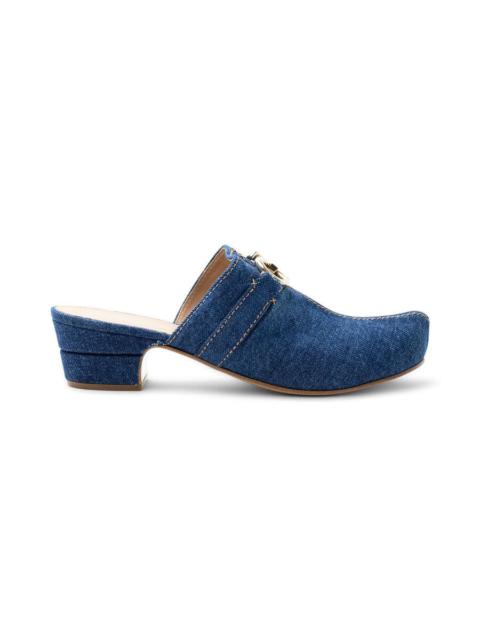 FERRAGAMO Ferragamo Womens Blue Clog Flats