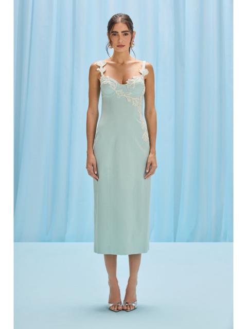 PatBO AQUAMIST LINEN MIDI DRESS