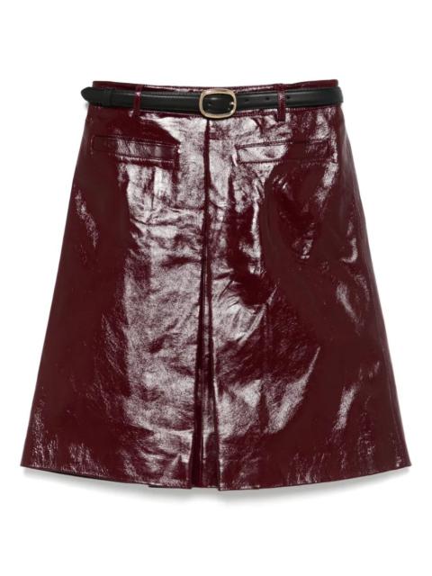 self-portrait Leather Mini Skirt