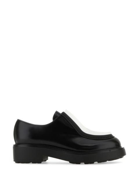 Prada Woman Black Leather Lace-Up Shoes