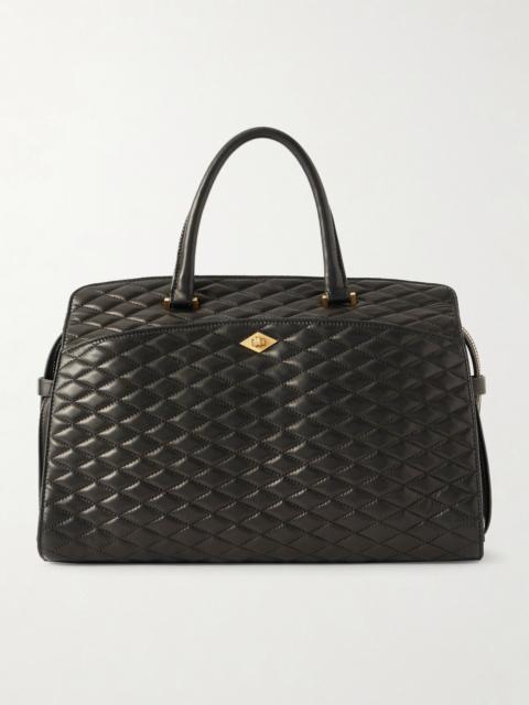 MÉTIER Private Eye large quilted leather tote Black