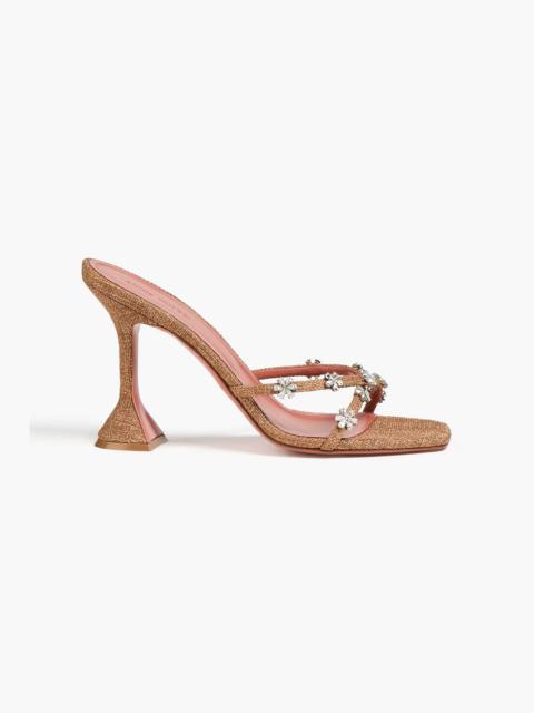 Amina Muaddi Lily 95 crystal-embellished canvas mules
