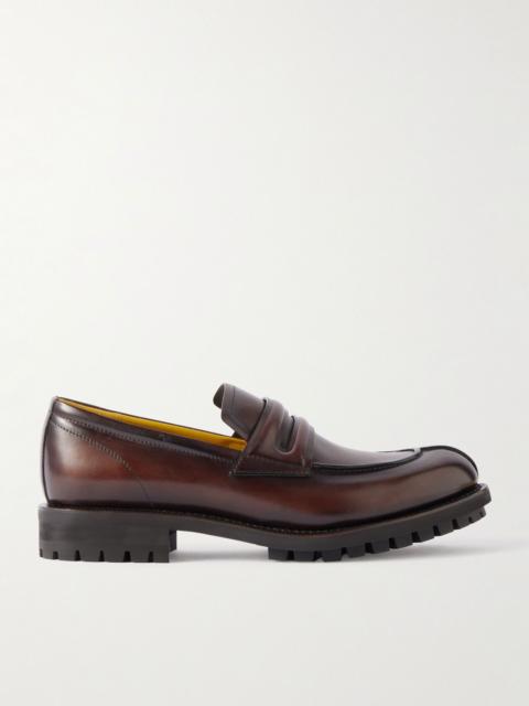 Berluti New Oslo Venezia Leather Penny Loafers Brown