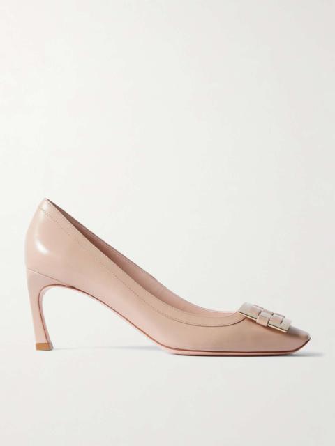Belle Vivier Trompette buckled patent-leather pumps Beige