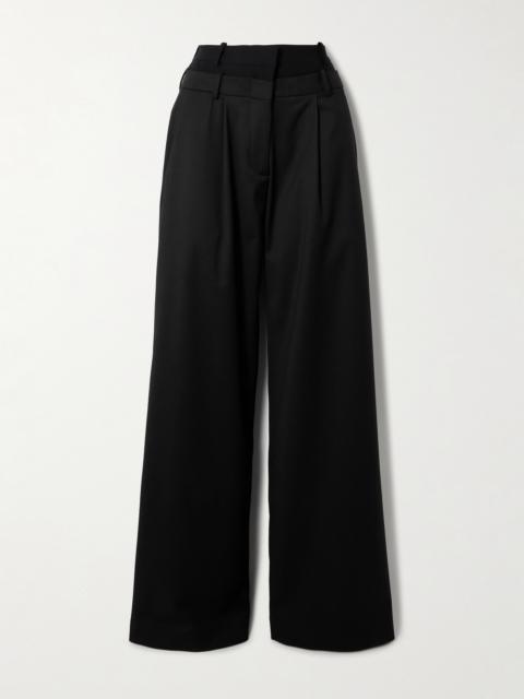 16ARLINGTON Ivlia Layered Pleated Crepe Wide-leg Pants