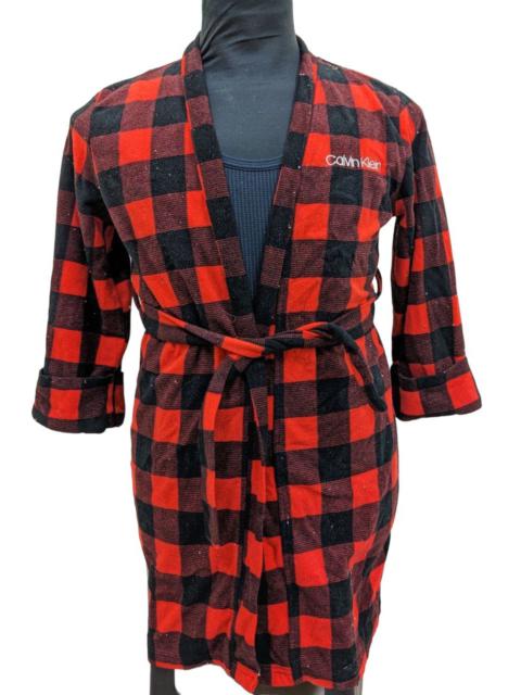 Other Designers CALVIN KLEIN BIG BOYS COZY PLAID ROBE TARTAN STYLE