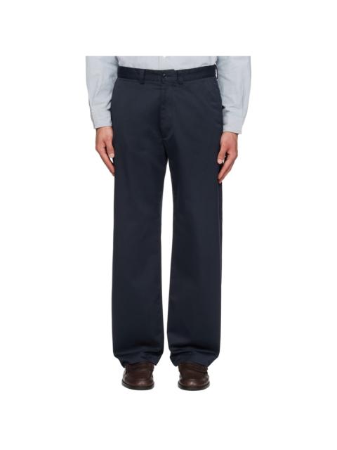 Nanamica Navy Wide Straight Chino Trousers
