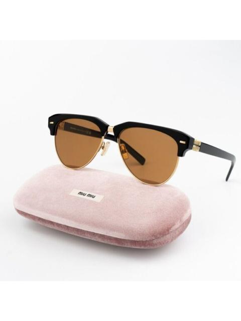 Miu Miu NEW Miu Miu MU09ZS 1AB2Z1 RUNWAY Black Brown Browline Unisex Sunglasses