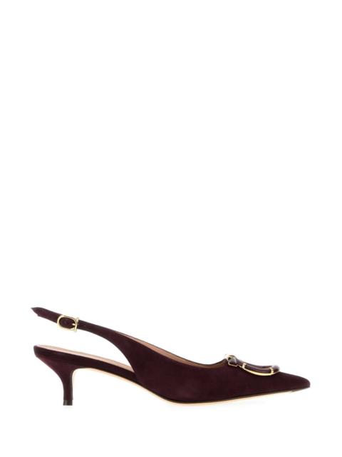 FERRAGAMO Salvatore Ferragamo Women Aubergine Suede Sara 40 Pumps