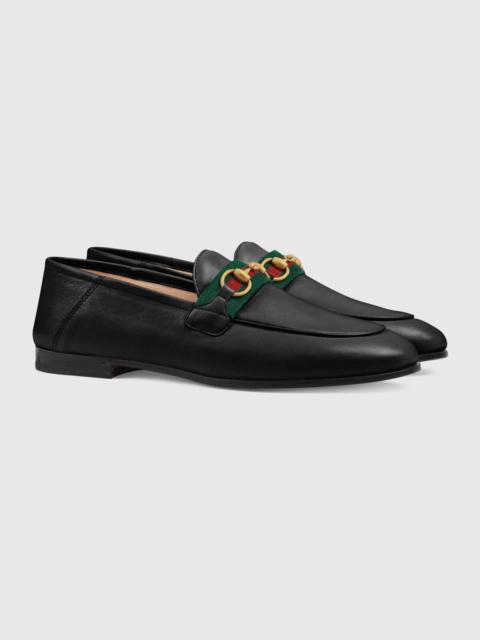 GUCCI Gucci Horsebit Web Leather Loafers