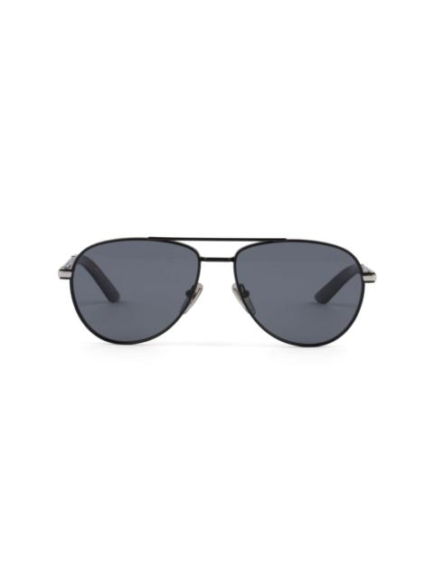 Prada logo-plaque pilot-frame sunglasses