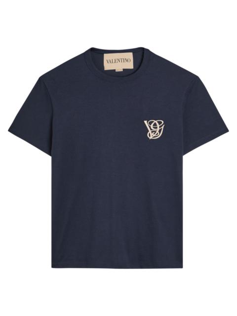 Valentino Valentino Garavani Logo-embroidered Cotton T-shirt