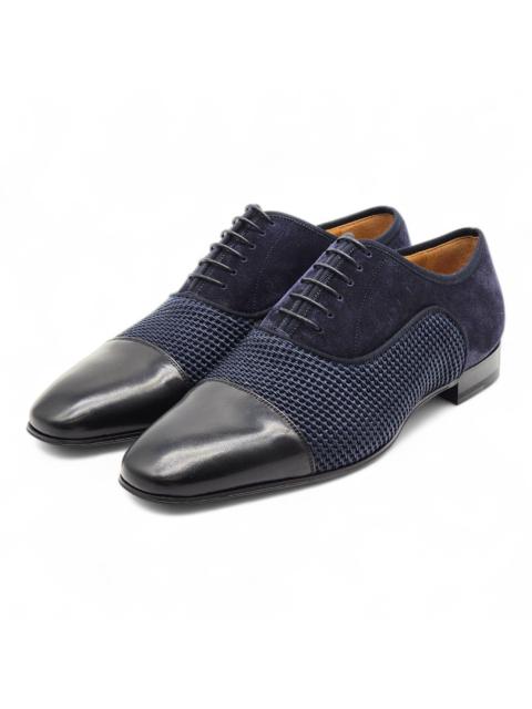 Greggo Leather and Suede Oxford Shoes Blue EU 40 US 7 - $995
