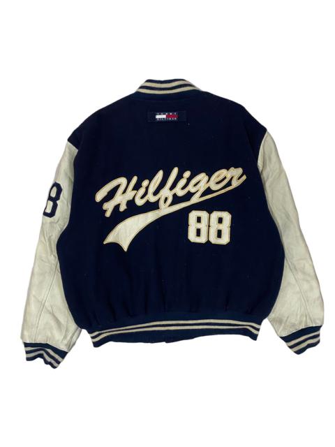 Other Designers Vintage Tommy Hilfiger Wool Leather Varsity Jacket