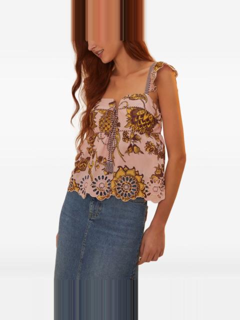 FARM RIO Tropical Landing-print blouse