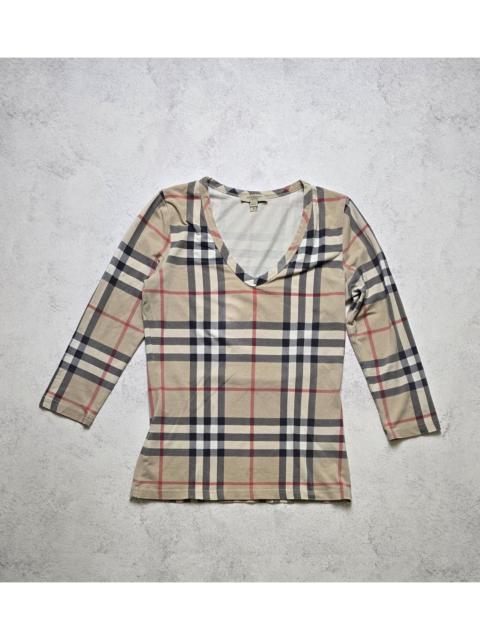 Burberry Burberry London Nova Check Top Plaid V Neck