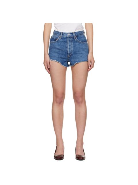 AGOLDE Blue Ridley Denim Shorts