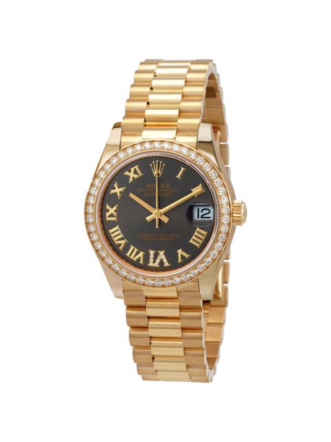 ROLEX Rolex Datejust 31 Automatic 18kt Yellow Gold Diamond Grey Dial Ladies Watch 278288RRDP