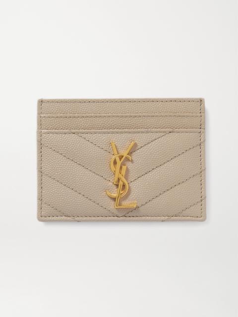SAINT LAURENT Monogramme Quilted Textured-leather Cardholder