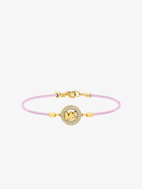 MICHAEL KORS Pavé Gold-Tone Logo Corded Bracelet