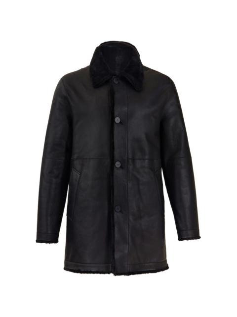 shearling-collar coat