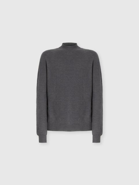 Missoni Missoni High-neck Sweater With Tone-on-tone Chevron Pattern in Grey at Nordstrom