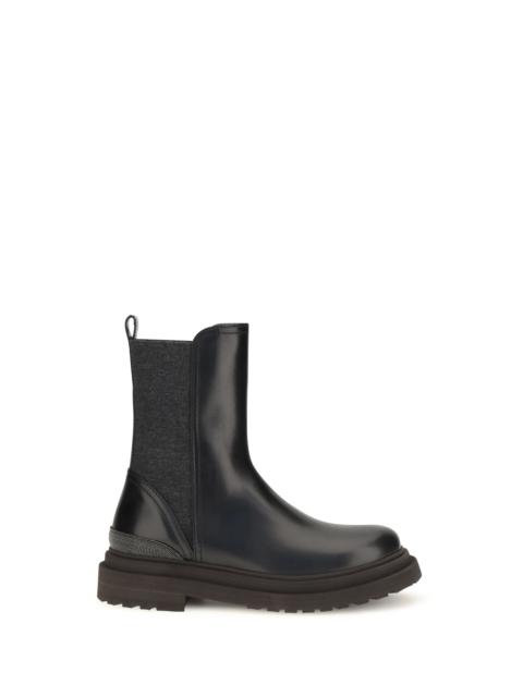 Brunello Cucinelli Brunello Cucinelli Leather Chelsea Ankle Boots Black