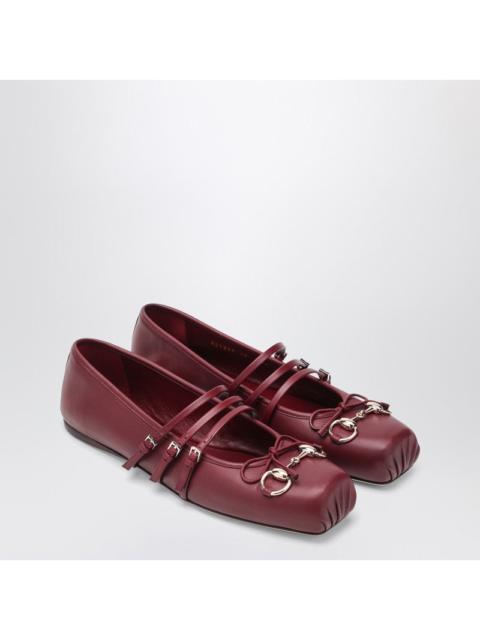 GUCCI Gucci Ballet Flats In Rosso Ancora With Horsebit Women