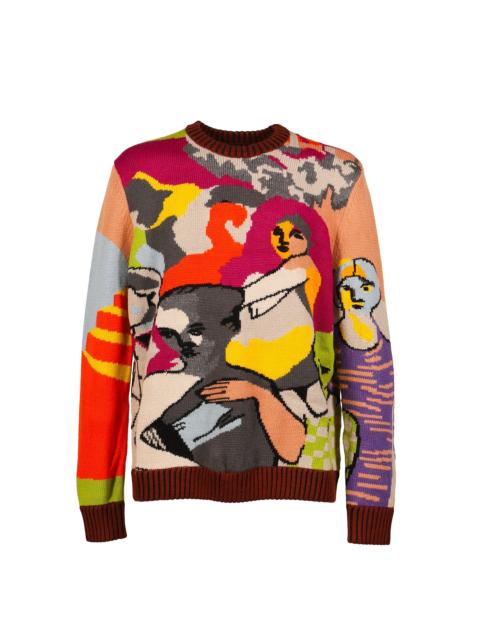 KidSuper TWO STEP HAND EMBRIODERD SWEATER / MULTI