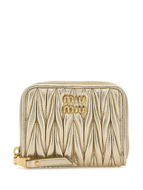 Miu Miu Miu Miu Women Gold Leather Coin Purse