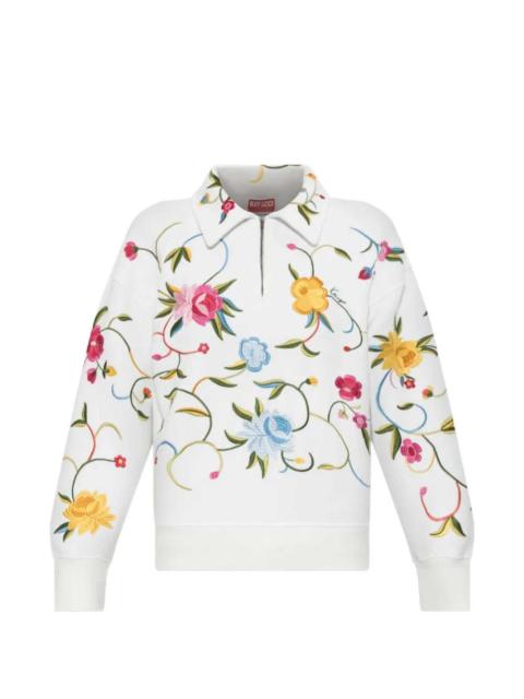 KENZO Kenzo Women Quarter-Zip Sweatshirt With Floral Embroidery