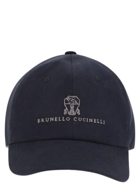 Brunello Cucinelli Brunello Cucinelli Men Baseball Cap In Garment-Dyed Twisted Cotton Gabardine With Embroidered Logo