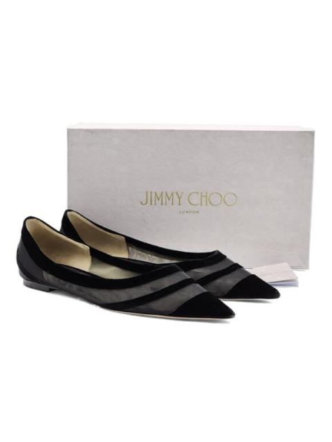 Jimmy Choo Love Tulle Flat Ballerina Shoes in Black 42 (12 US) $875