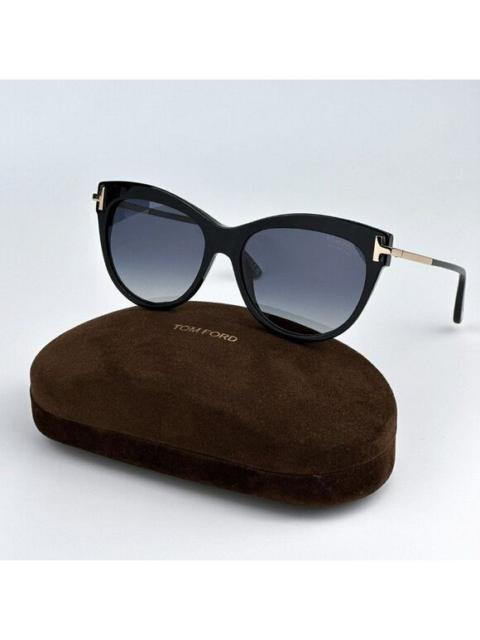 TOM FORD NEW Tom Ford FT0821/S KIRA 01D Black Polarized Gradient Cat Eye Women Sunglasses