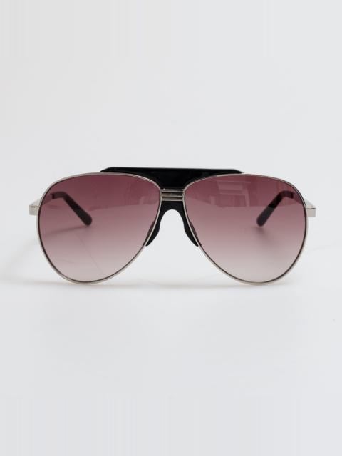 LINDA FARROW Aviator Sunglasses in Black