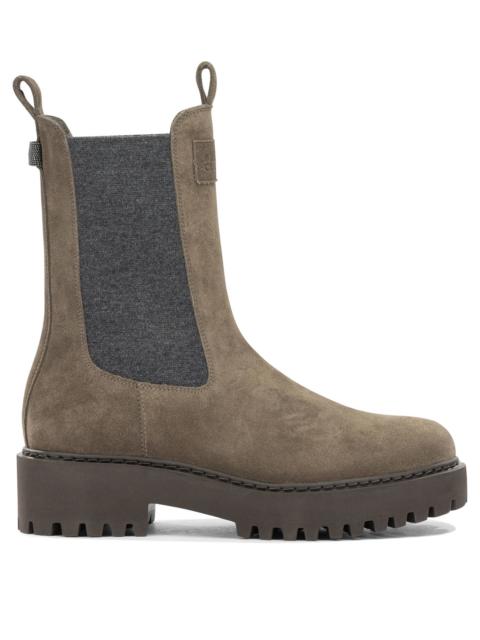 Brunello Cucinelli Brunello Cucinelli Suede Pull-on Ankle Boots Brown