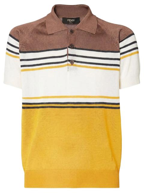 FENDI Fendi Men Polo In Viscosa A Righe Multicolor