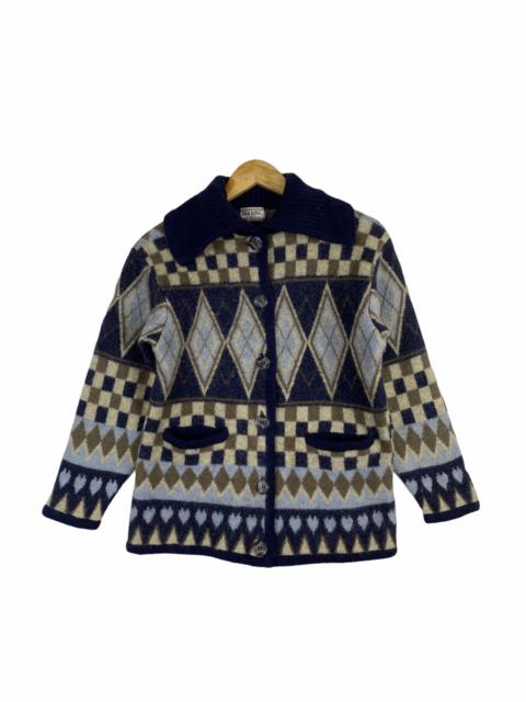 Other Designers Vintage - VINTAGE NAVAJO DESIGN FLEECE FULLY BUTTON SWEATER