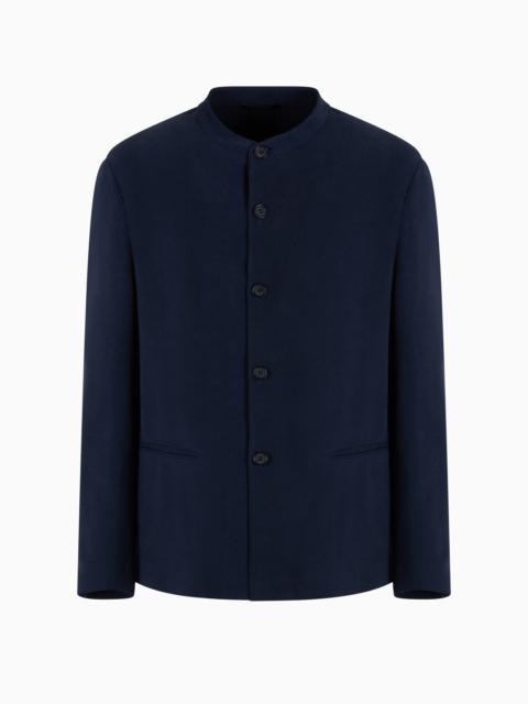 GIORGIO ARMANI SINGLE-BREASTED JACKET IN CUPRO AND VISCOSE