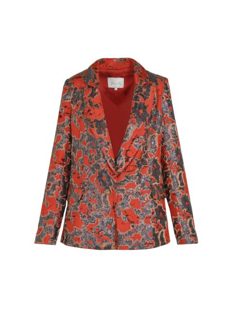 Johanna Ortiz Orange Truly Treasured Silk Jacket multi